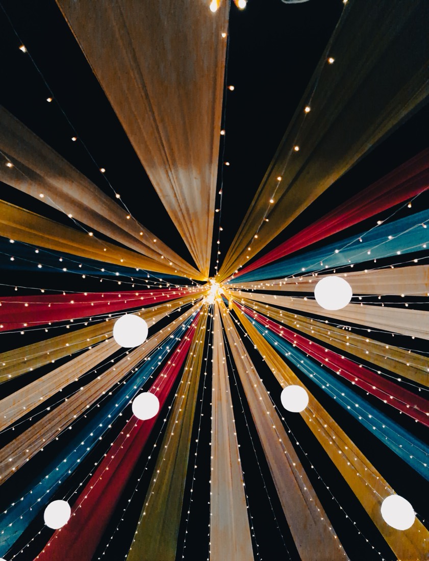 Decorative lighting canopy with string lights by SGR Decorators